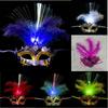 Hollow Out LED Glowing Mask Party Supplies Venice Masquerade Masks Feather Butterfly Mask  Party