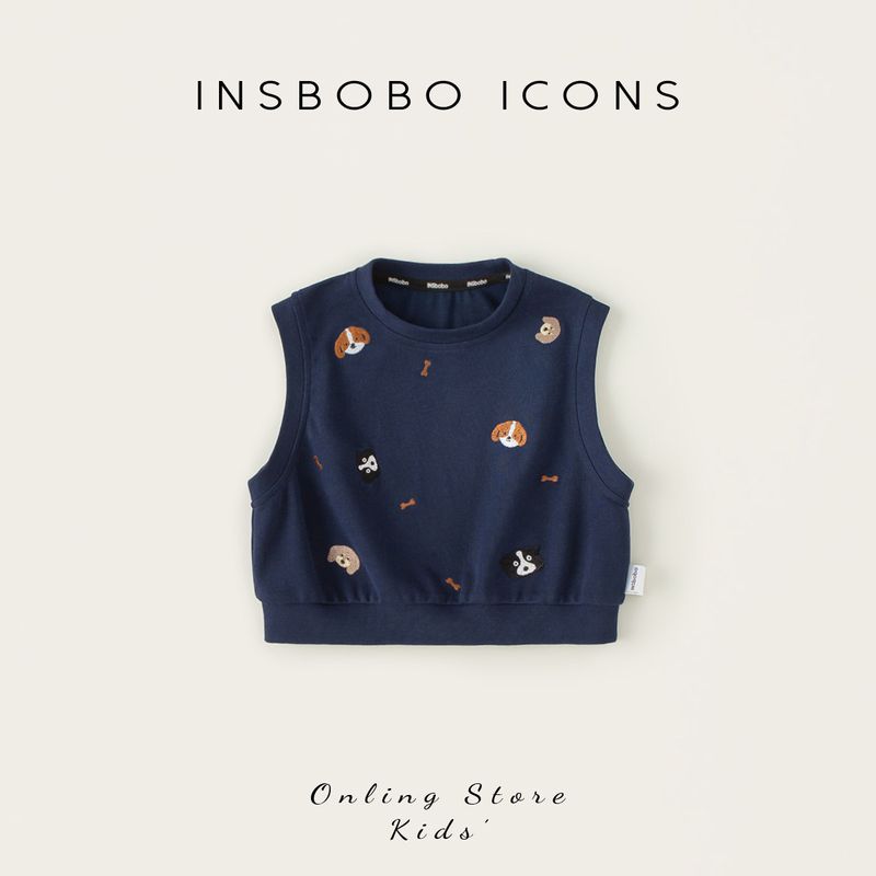 Insbobo Kidsren s Vest Spring Clothing Boys  Vest 2026 Spring New Style Girls  Vest Kidsren s Knitwear Tibetan youth 100