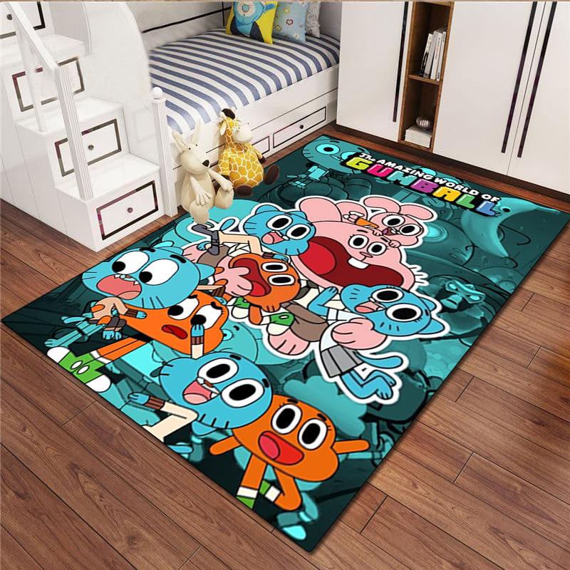 Gumball's World Adventure Carpet Office Decorative Carpet For Living Room Bedroom Door Mat Floor Rug Computer Chair Area Rug perfect holiday gift