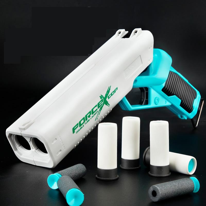 Double-barreled toy gun shell ejector soft bullet launcher air gun launcher outdoor sports CS game children's gift