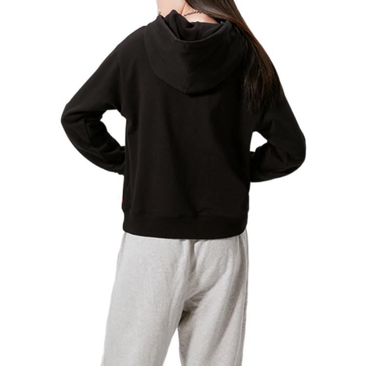 Levis FW22 Solid Logo Print Hooded Long Sleeve Sweatshirt Women sweatshirt Black A4959-0001