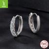 Single Row Moissanite Earrings Round Earrings Women'S, Simple Shining S925 Sterling Silver Earrings Earrings