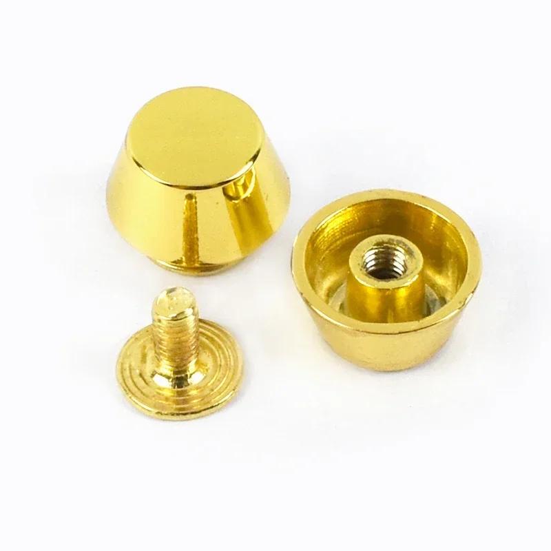 5/10/20Pcs Meetee Metal Nails Buckle Handbag Bottom Protecting Feet Bucket Shape Flat Studs Screw Rivets Bag Leather Accessories