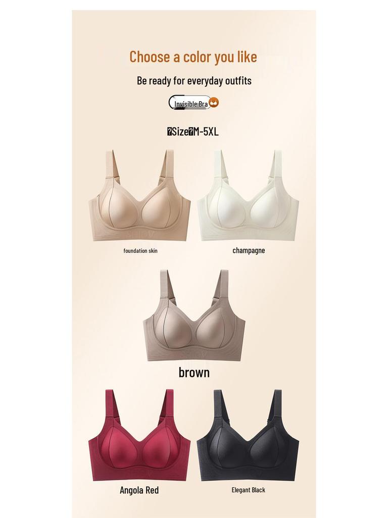 Bezešvá měkká podpůrná podprsenka proti povisání s želé zády pro ženy - Plus size