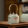Ru Kiln Beam Pot Japanese Ceramic Teapot Kung Fu Tea Set Tea Maker Household Retro Hand-painted Flower Tea Single Pot Boils Water