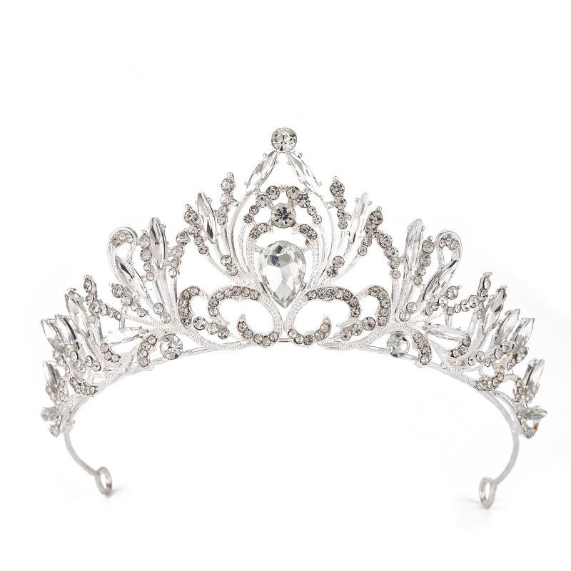 Luxurious Rhinestone Updo Crown Headwear for European and American Brides Wedding Banquet Ball International Station Hair Accessories