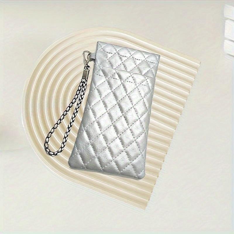 

Модная двухслойная сумка для очков с подвесной цепочкой, женская сумка для хранения очков серебряный