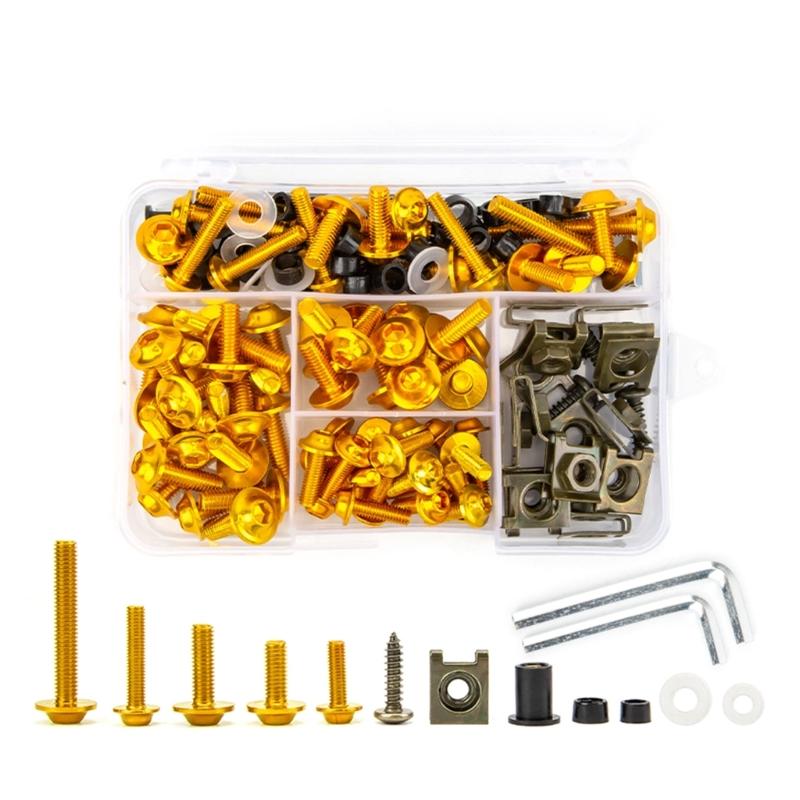 Motorcycle 177Pcs Fairing Bodywork Windscreen Screen Bolt Shop Assortment Dealer Pack Kit Fairing Bolts Kit