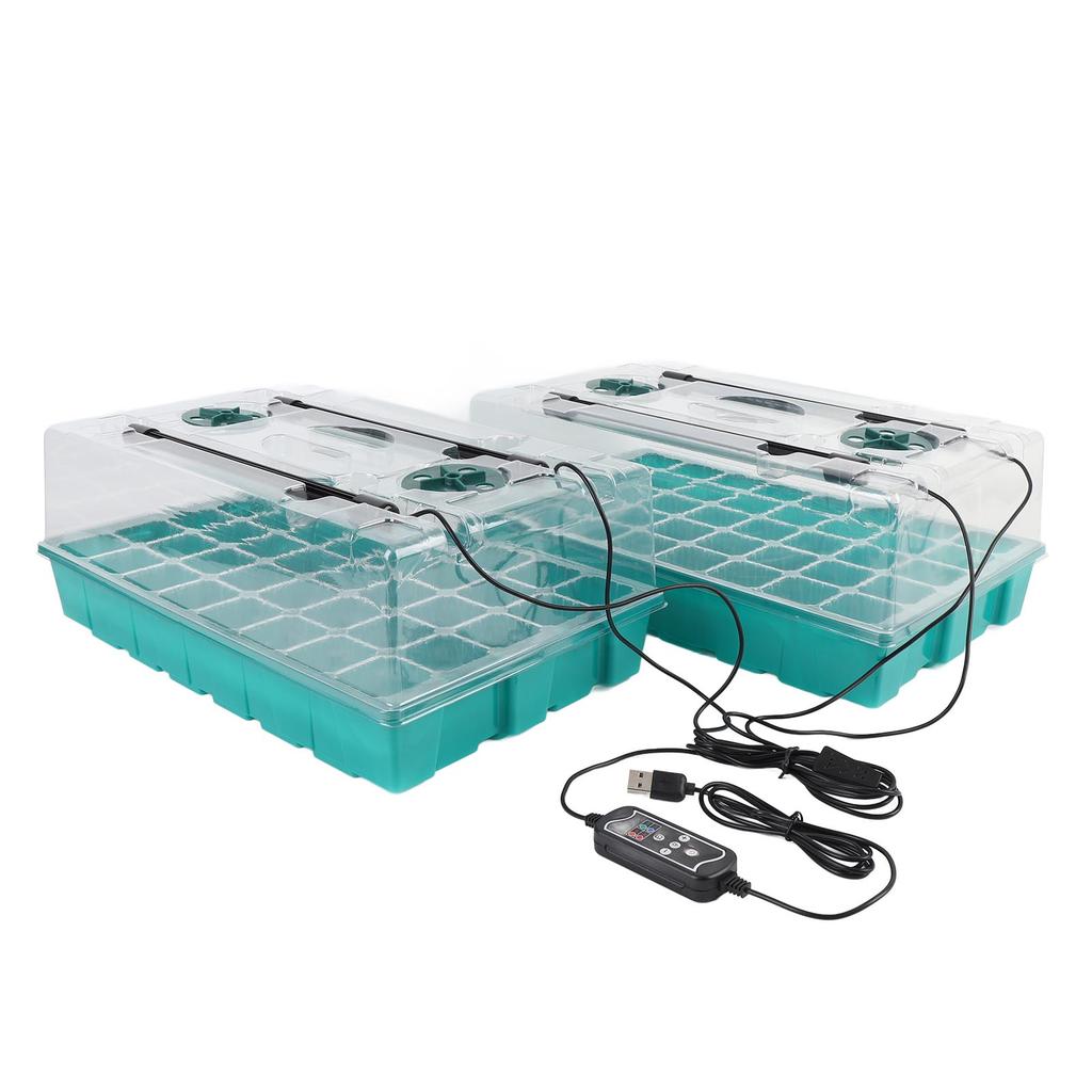 Plant Starter Tray Propagator Plant Greenhouse Grow Kit with 4 Tube Grow Light USB Connector Plant