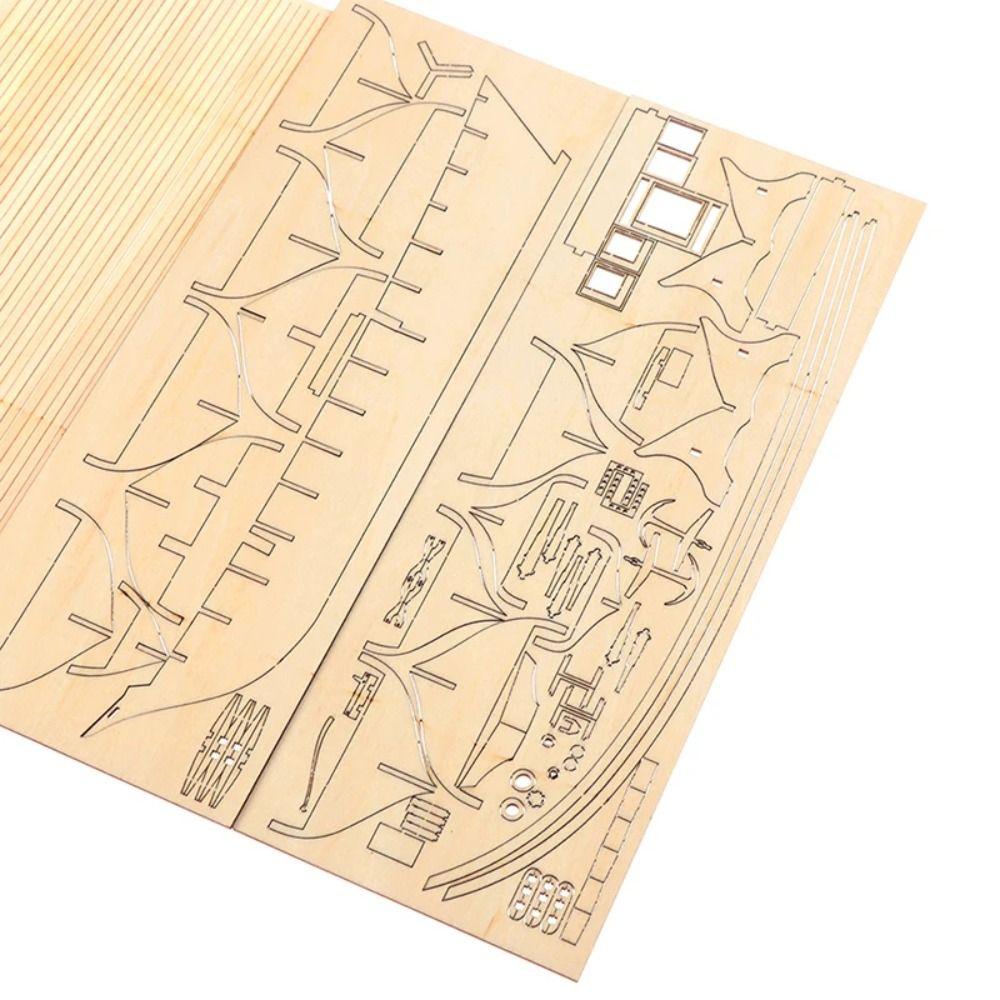 Home Decoration Wooden Ships Model 1:100 Scale Wooden Sailing Boat Boat Assembly Toy DIY Hobby