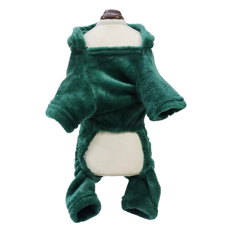 Animal Pet Onesies for Small Dogs - Bee & Dinosaur Fluffy Hooded Puppy Clothing (Warm Costume Outfits)