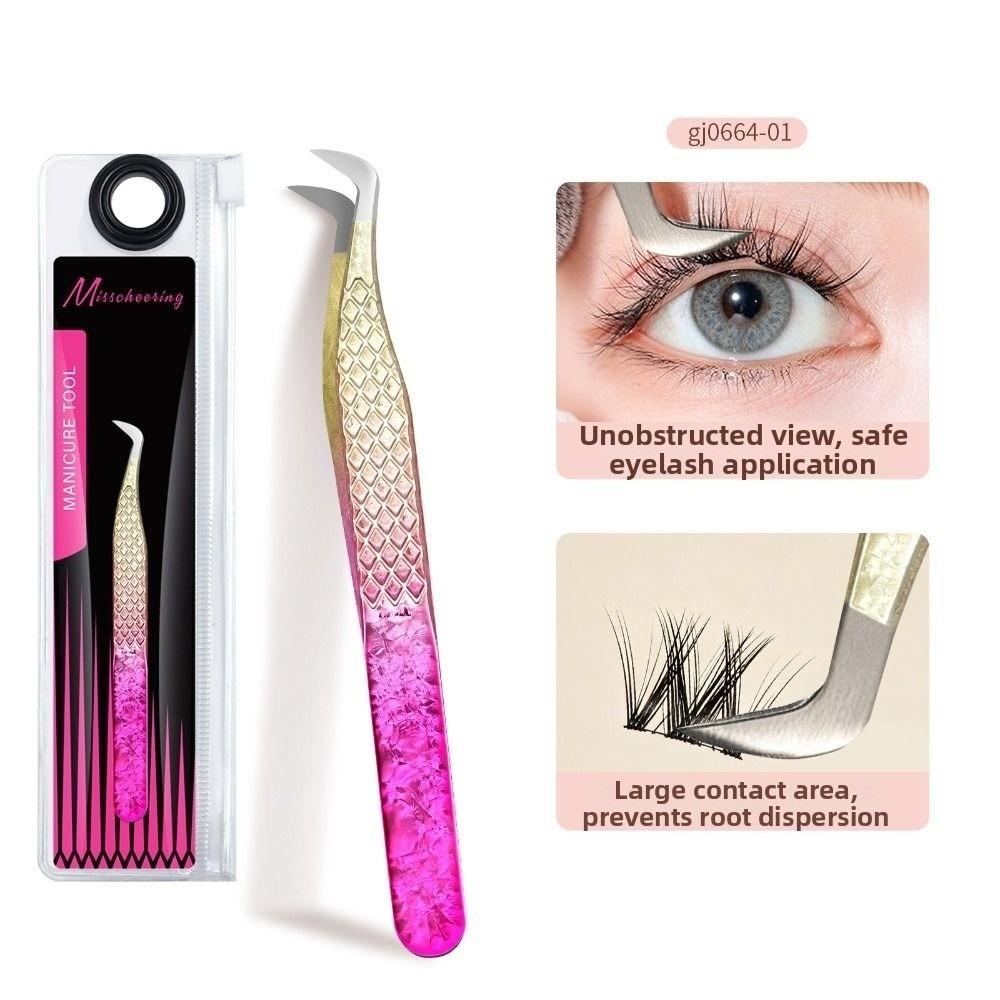 

Anti-static False Lashes Extension Supplies Ice Flower Makeup Tweezer Tools for Eyelash Extension Style 01