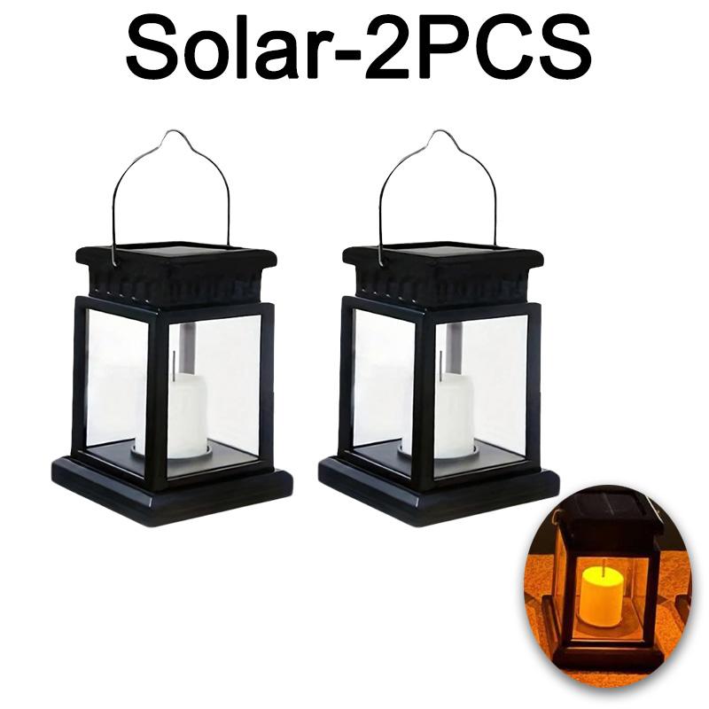 Solar Palace Lantern Outdoor Solar Lights Lawn Landscape Hanging Atmosphere Candle Lamp Floor Yard Garden Decor