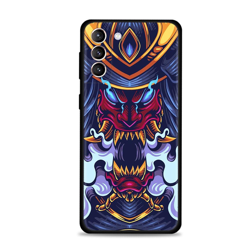 Case For Samsung Galaxy S22 S21 S20 Ultra FE S10 S9 S8 Plus S10e Note 20Ultra 10Plus Cover Funda Japan Samurai Oni Mask Shell