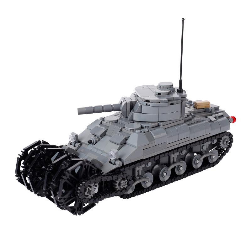 WK2 US Hauptkampfpanzer M26 M12 gepanzertes Fahrzeug Militärisches Sanitätsfahrzeug Schnellboot Kriegsszene Kofferträger Ziegel Spielzeug Jungen Geschenk