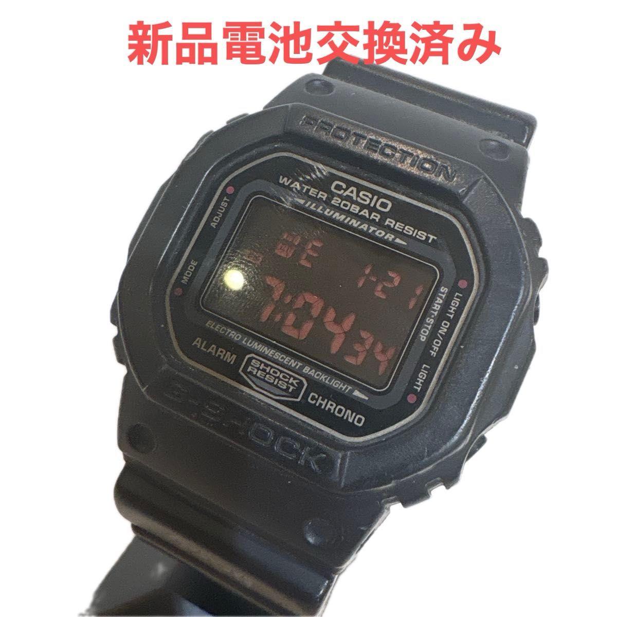 CASIO G-SHOCK DW-5600 Digital Watch Black New battery replaced used watch Working item