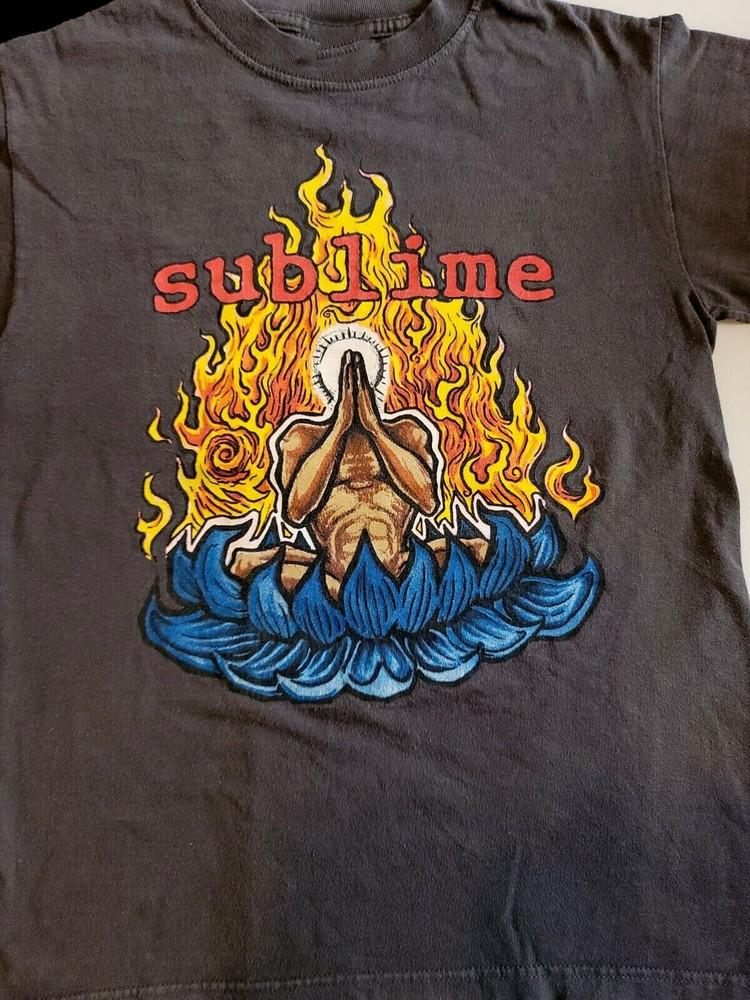 Flaming Lotus Sublime Band Shirt Classic Black Unisex T-Shirt M