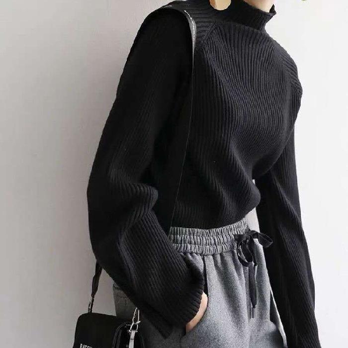 Women's Slim Fit Knitted Sweater - Warm Long Sleeve Turtleneck Base Shirt