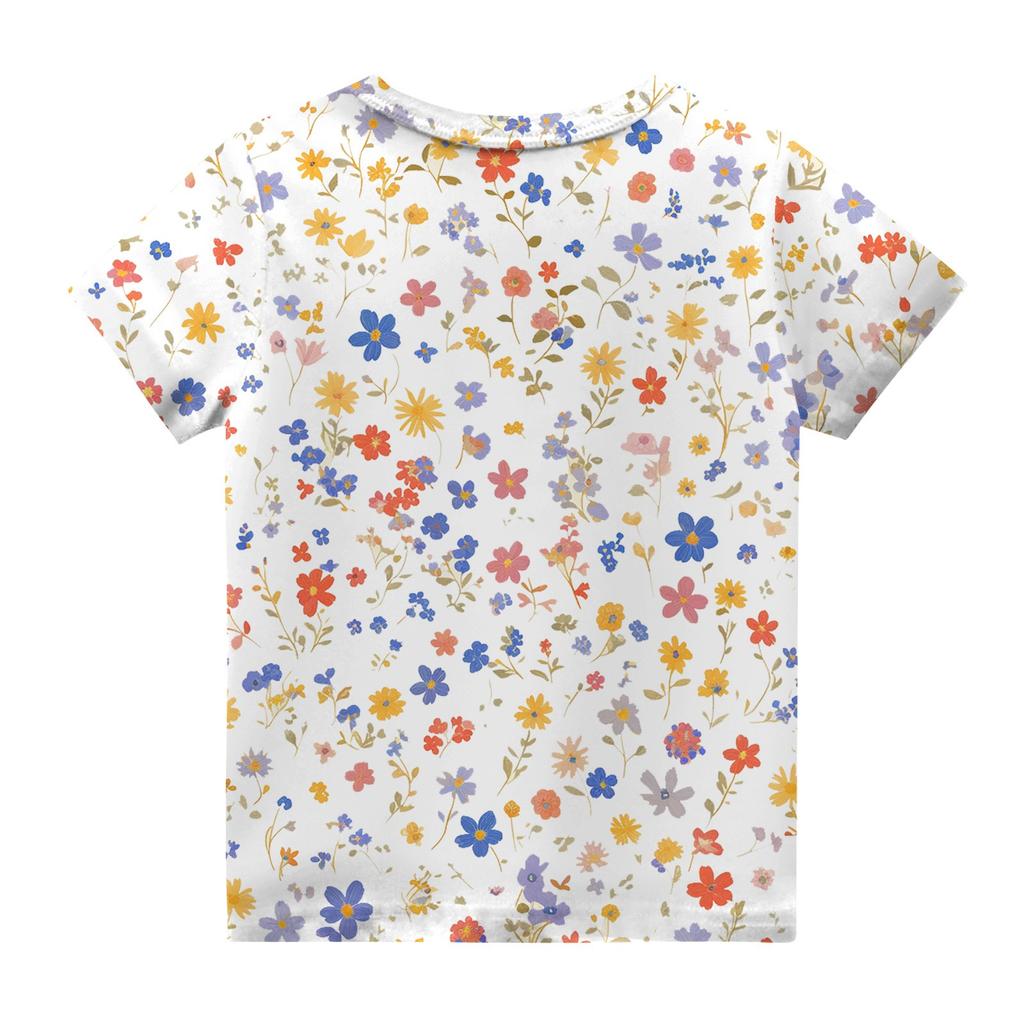 Dívčí chlapecká trička pro batolata Dětské top chlapecké a dívčí tričko s krátkým rukávem