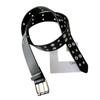 PU Leather Punk Waist Belt with Star Rivets And Double Buckles Holes For Daily Wear and Theme Occasion Dressingup Props