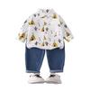 Boys' Cactus Print Long Sleeve Top & Casual Jeans Two-Piece Set