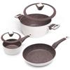 Wang Yuanji 3-Piece Frying Pan Set: 16cm Saucepan, 24cm Casserole, Non-stick Coating, Induction and Gas Stove Compatible, Lightweight Design, for
