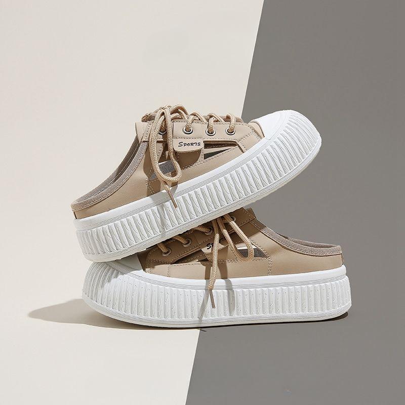 

Лето 2024 Кроссовки Женские тапочки и сандалии Женские спортивные шлепанцы с бантом Туфли на высоком каблуке Круглый носок Хлопок Юниор Белый F Vip 35