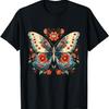 Butterfly Flower Artwork Floral Nature Forest Animal Art T-Shirt