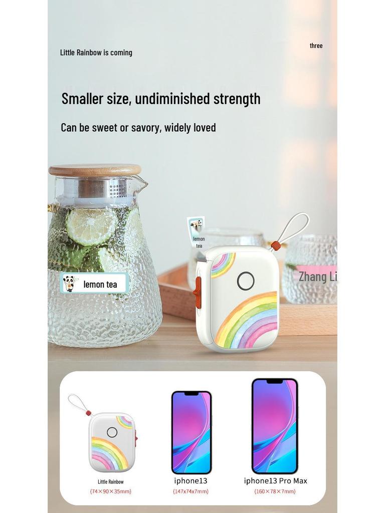 Yin Xiaoqian P12 Mini Bluetooth Impressora Térmica de Etiquetas - Portátil, Fofa, Impressora de Mão para Uso Doméstico