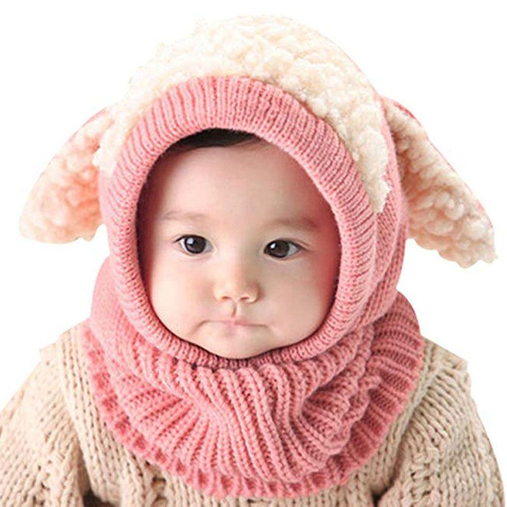 Winter Baby Kids Scarf Hat Hooded Knit