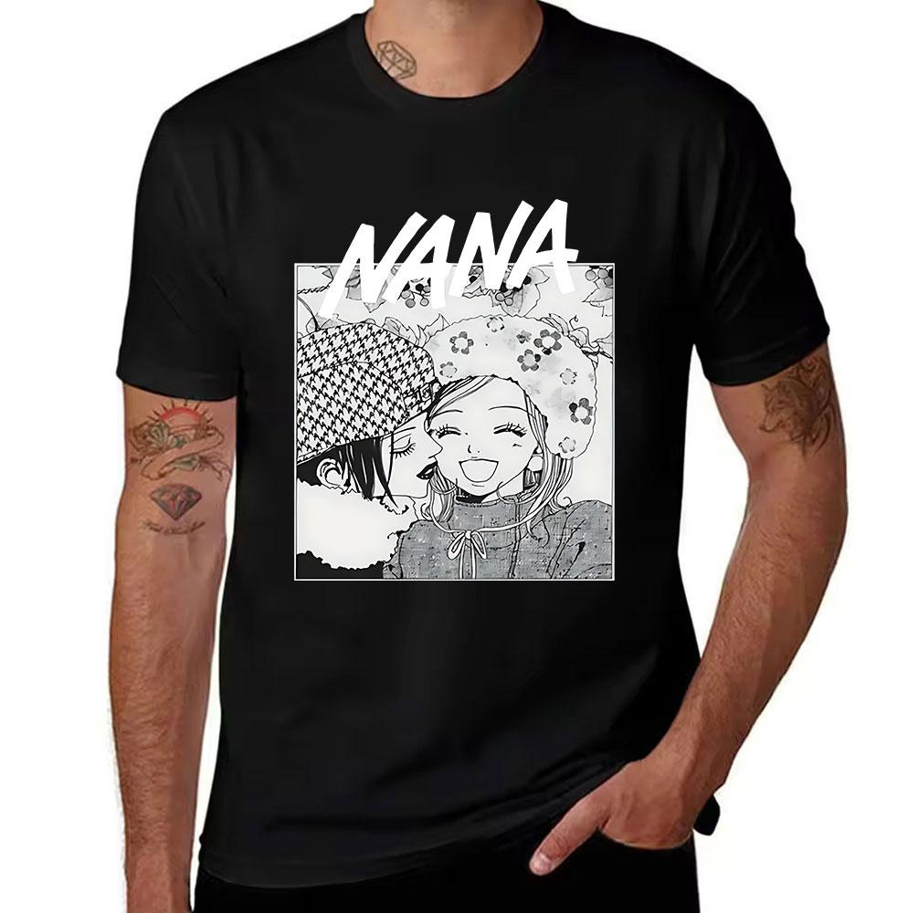 Unisexs Cotton Tshirt Nana Anime Print Casual Crew Neck Short Sleeve Tee For Anime Fans Streetwear