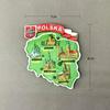 Poland Magnetic Tourist Souvenir Cute Fridge Magnet Decoration Polska Map Magnetic Refrigerator Sticker Resin Handicraft Gift