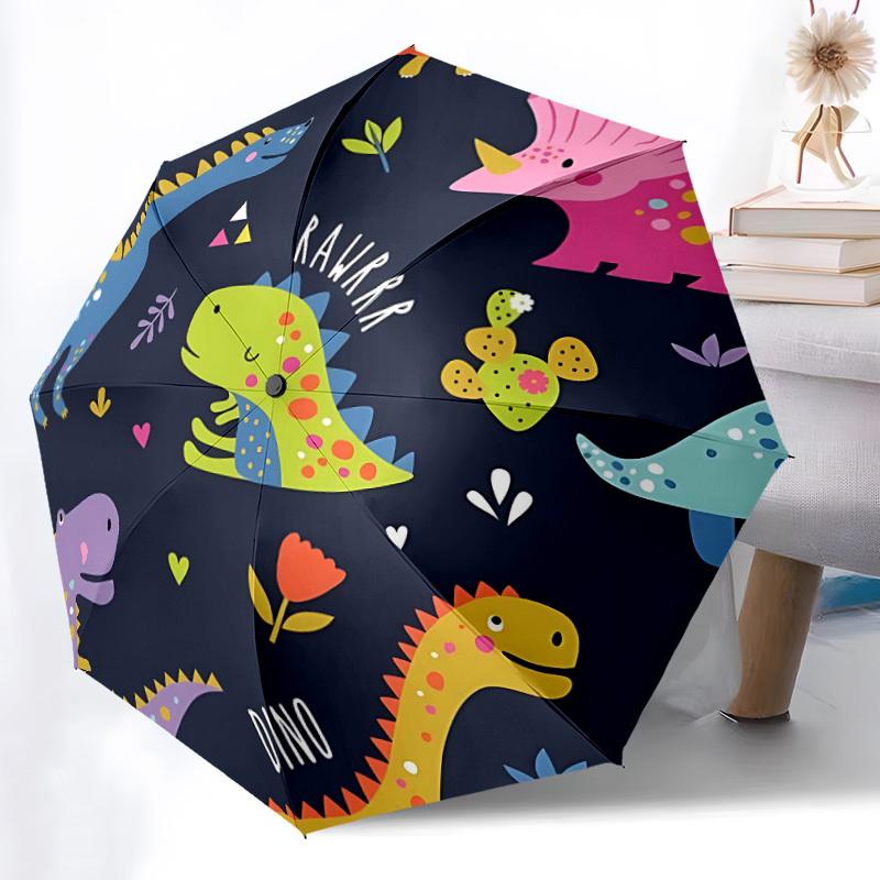 1pc Dino Rawr Fashionable Automatic Opening/Closing Folding Umbrella with 8 Bones, Windproof Portable, Daily Use169