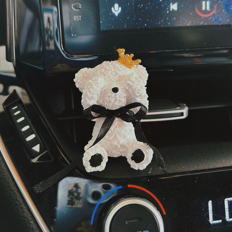 

Car Aromatherapy Air Conditioning Air Outlet Decoration Bear Bow Car Decoration Decoration Perfume Fragrance Stone High-End Crown Teddy Bear [Free Bottle of Essential Oil]