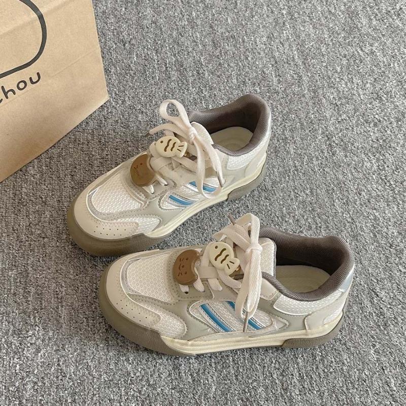 Dopamin-Plateau-Mesh-Schuhe Damen Frühling und Sommer vielseitige lässige Board-Schuhe Studenten-Cartoon-Sportschuhe