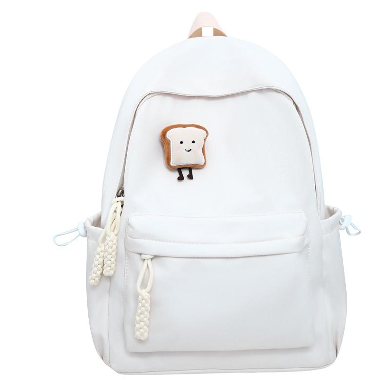 

Backpack girls new backpack large capacity student schoolbag light travel high junior high school students leisure backpack білий