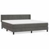 3130968 vidaXL Bed Base and Mattress Dark Grey 160x200cm Velvet
