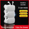 No-Drill Suction Cup Shower Head Holder with Movable Silicone Bracket