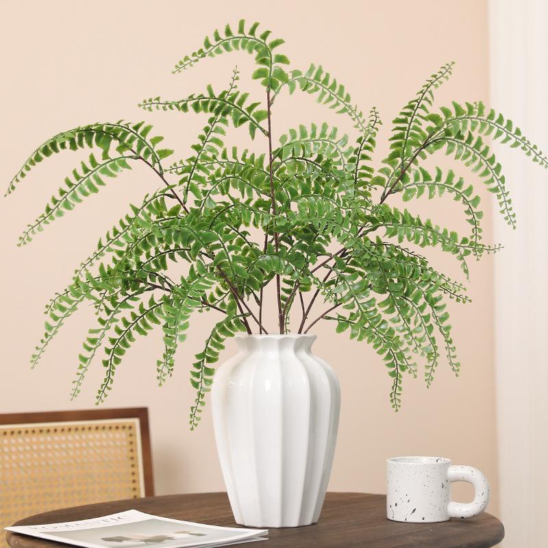 Simulated Long-branch Soft Rubber Fern Leaves, Mori Home Furnishing Hotel Wedding Decoration Fake Flower Green Plant Ornament