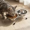Iron Frame Stainless Steel Pet Bowl Anti-leak Pet Drinking Bowl Cat Double Bowl  Pet Feeding