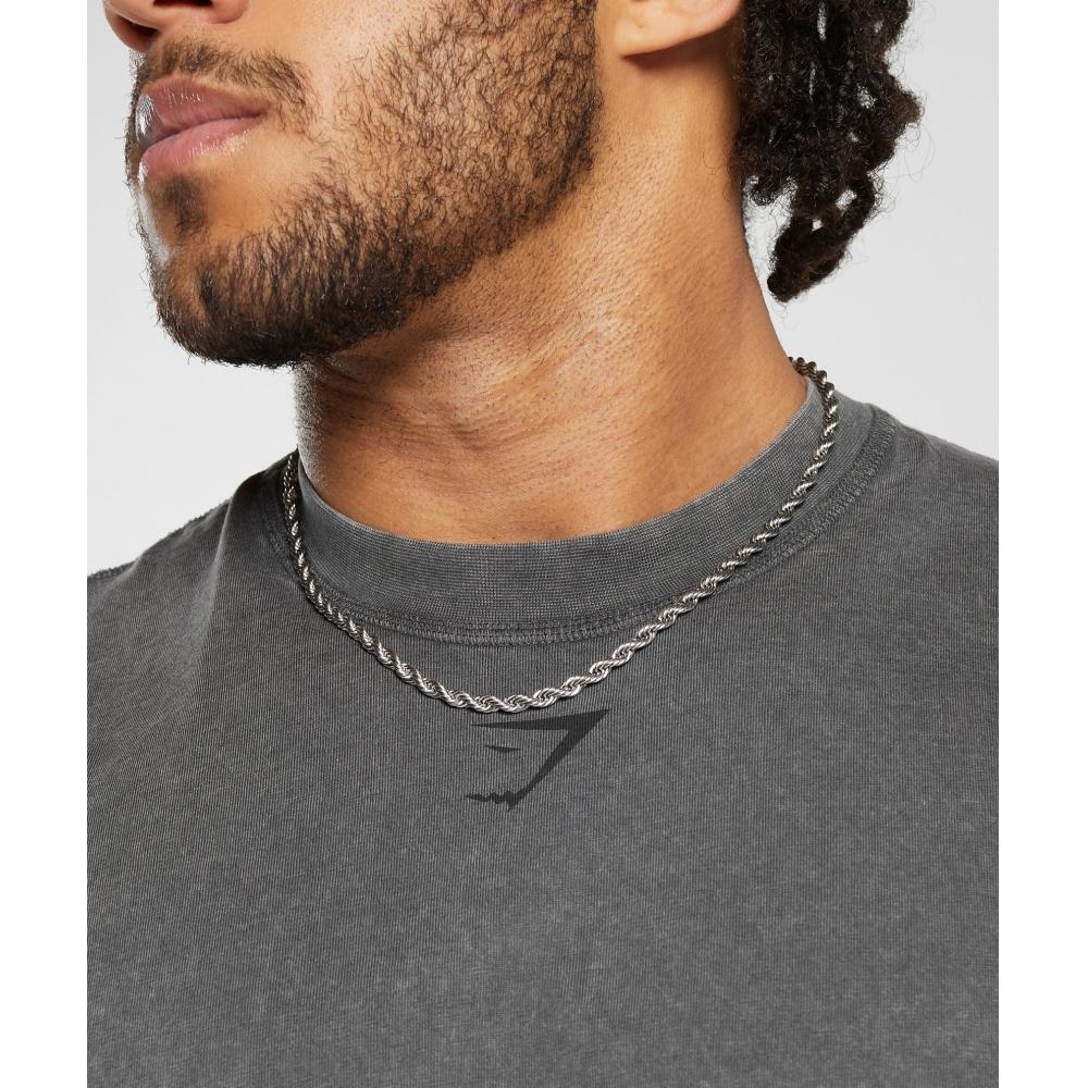 Gymshark Heritage Washed Cut Off Tank Onyx Grey A5a9p Gb8n