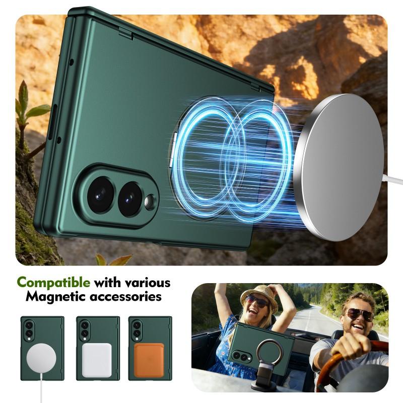 Magnetic Wireless Charging Phone Case With Rotating Stand Galaxy Z Fold8 Fold7 Fold6 Full Coverage Protective