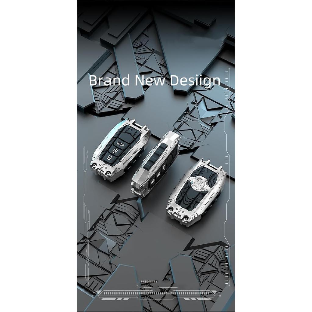 Heavy Metal Key Fob Cover Case Protector for Toyota, Keychain, Accessories for Toyota 2020 2021 2022 2023 Highlander 2018-2024 RAV4 Camry C-HR