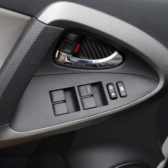 4pcs Carbon Fiber Car Door Handle Bowl Cover Decorator For For Toyota RAV4 06-12