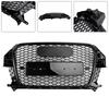 RSQ3 Style Gloss Black Front Honeycomb Mesh Grille 5060531048501 Fit Q3 2011-2015