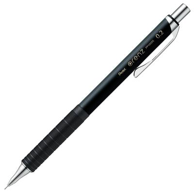 Pentel Orenz Metal Grip 02 Mechanical Black Pencil, XPP1002G2-A,