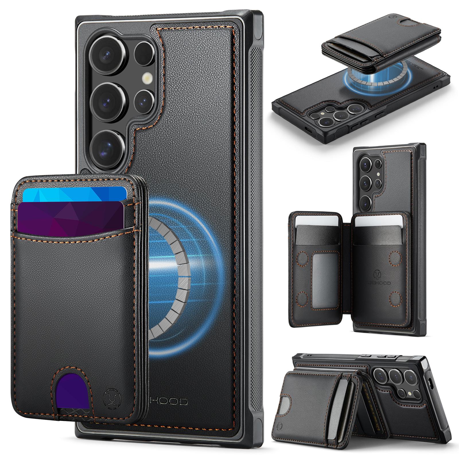 

JEEHOOD-J10 2-in-1 Removable Wallet Premium PU Leather Case Card Holder Phone Cover For Samsung Galaxy S26 Ultra S25 S24 Plus FE Protector Skins For Samsung Galaxy S26 чёрный