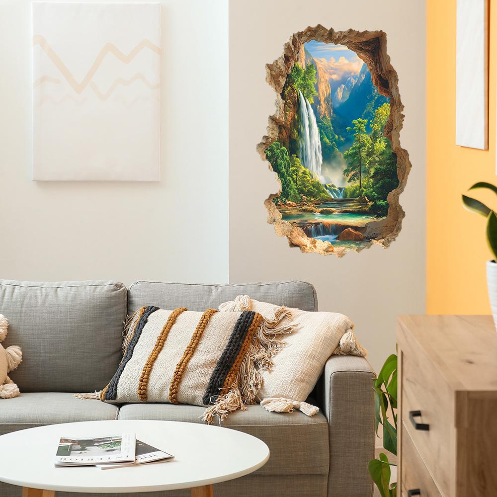 Autocolante de Decorare a Peretelui de Fundal pentru Living și Birou Paradis Ascuns Spărgător de Ziduri Personalizate