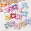 2Pcs/Set Solid Color Nylon Kids Bows Hair Clips for Baby Girls Handmade Bowknot Hairpin Barrettes Photograph Hair Accessories