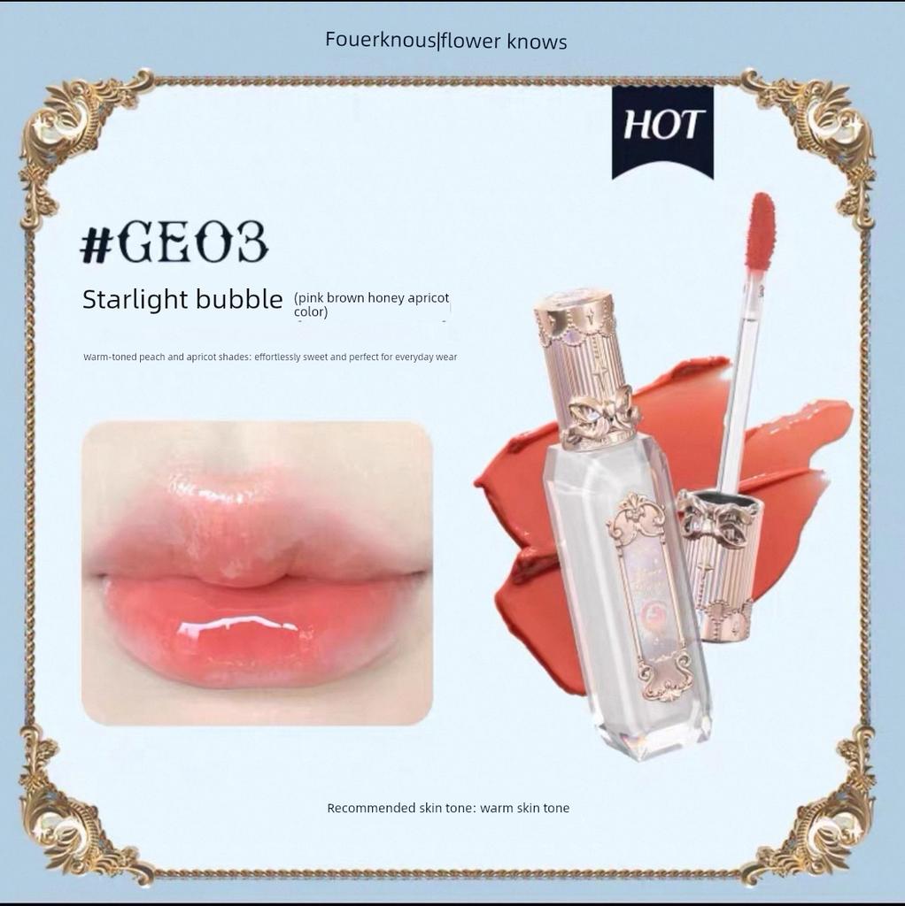 Flower Knows Moonlight Mermaid Lip Glaze Lipstick Mirror Lip Glaze Starlight Foam Sun Crystal Ge03